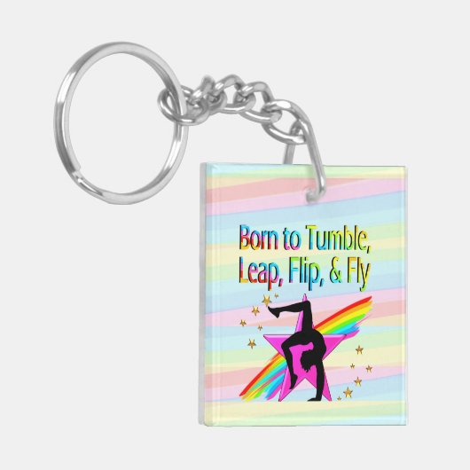 GEBOREN ALS TUMBLE GYMNASTICS SLEUTELHANGER (Voorkant Links)