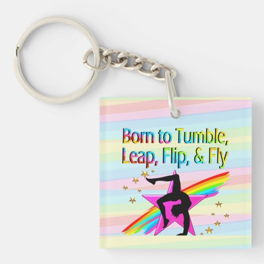 GEBOREN ALS TUMBLE GYMNASTICS SLEUTELHANGER (Voorkant)