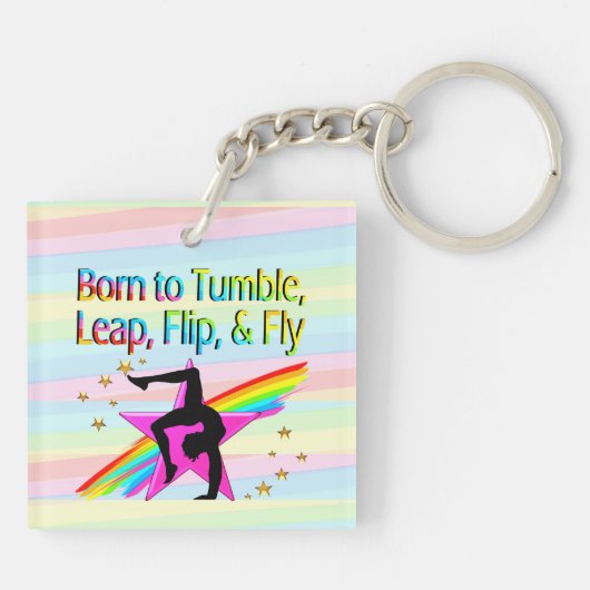 GEBOREN ALS TUMBLE GYMNASTICS SLEUTELHANGER (Achterkant)