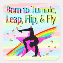 GEBOREN ALS TUMBLE GYMNASTICS STICKER