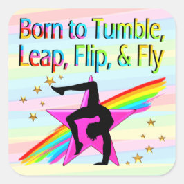 GEBOREN ALS TUMBLE GYMNASTICS STICKER