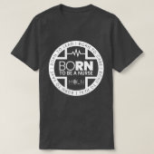 Geboren als verpleegster donker gekleurd T-shirt (Design voorkant)