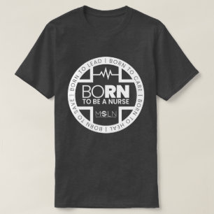 Geboren als verpleegster donker gekleurd T-shirt