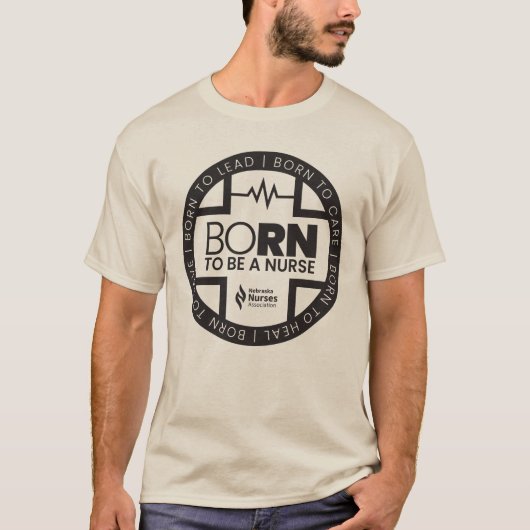 Geboren als verpleegster Lichtgekleurd T-shirt (Voorkant)