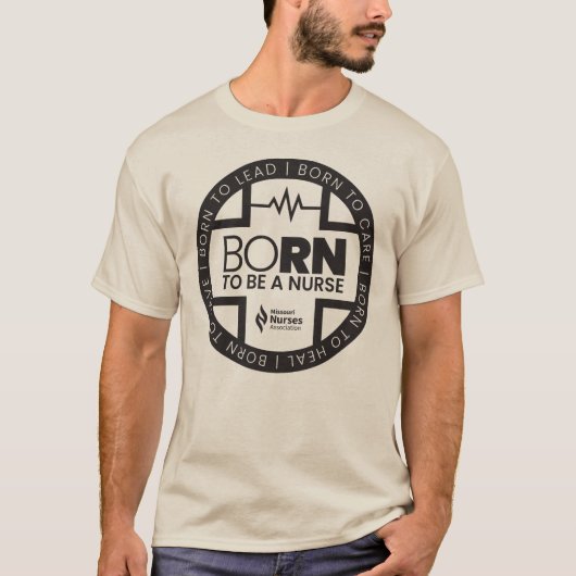 Geboren als verpleegster Lichtgekleurd T-shirt (Voorkant)