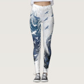 GEBOREN ALS VRIJ | Grunge denim getextureerde aren Leggings (Voorkant)