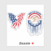 Geboren als Vrijheid | 4 x 4 inch — Glanzend trans Sticker (Vel)