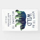 Geboren als Wild Baby shower Welkom Spandoek (Horizontaal)