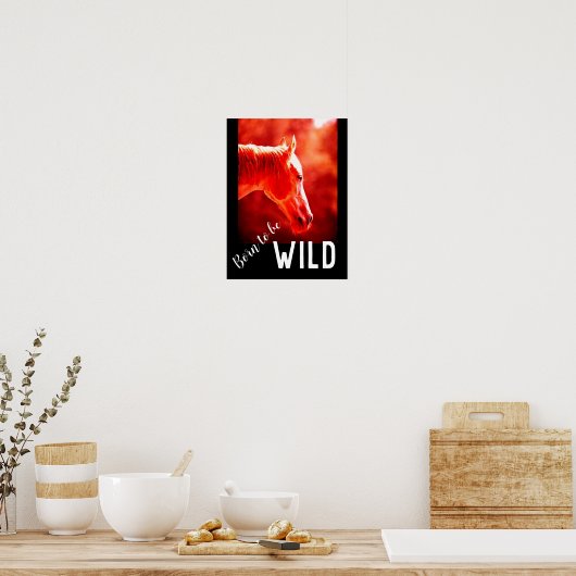 Geboren als Wild Close Horse Poster (Keuken)