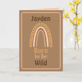 Geboren als Wild Folded Wenskaart Kaart (Gele Bloem)