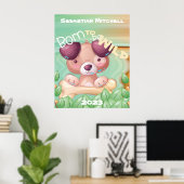 Geboren als Wild Kinder Room Poster met naam en ja (Thuiskantoor)