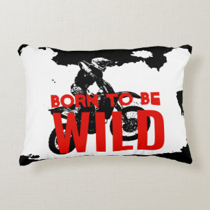 Geboren als Wild Motocross Motorcycle Sport Accent Kussen