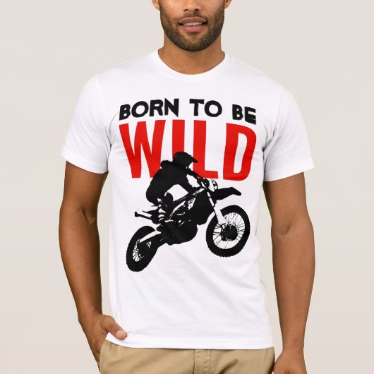 Geboren als Wild Motocross Motorcycle Sport T-shirt (Voorkant)