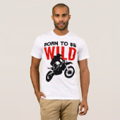 Geboren als Wild Motocross Motorcycle Sport T-shirt (Voorkant volledig)