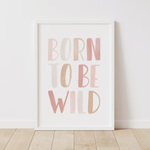 Geboren als Wild Pink Girls Room Decor