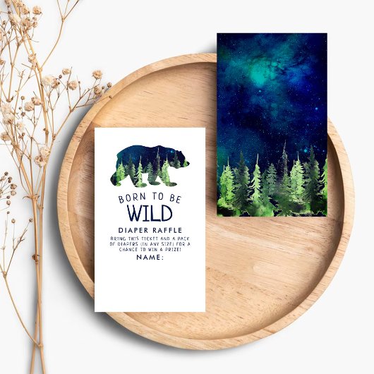 Geboren als Wilde Baby shower Diaper Raffle Informatiekaartje
