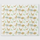 Geboren als wilde Elegant golden Dinosaur Cadeaupapier (Vlak)