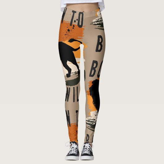 Geboren als wilde leeuwen leggings (Voorkant)