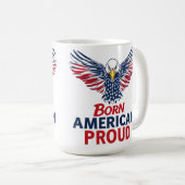 Geboren Amerika Trots Patriotistisch Adelaar Ameri Koffiemok (Voorkant rechts)