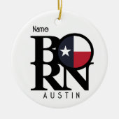 GEBOREN Austin Texas Keramisch Ornament (Voorkant)