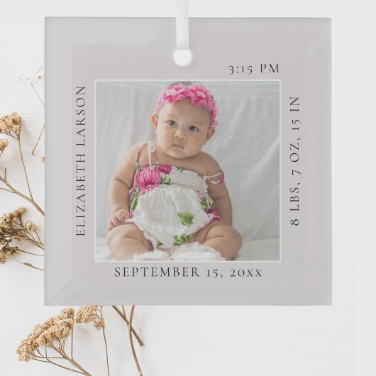 Geboren Baby's Geboortestatistieken Aangepaste Naa Glas Ornament