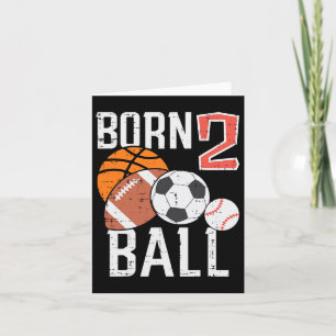 Geboren Basketbal Football 2e Verjaardag Peuter Jo Kaart