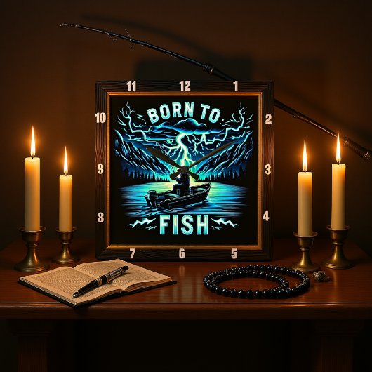 Geboren bij Fish Fantasy Gevist Journey Vierkante Klok