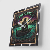 Geboren bij Hunt Midnight Hunter Vierkante Klok (Hoek)