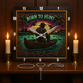 Geboren bij Hunt Midnight Hunter Vierkante Klok