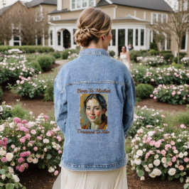 Geboren bij moeder Quote Denim Jacket