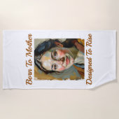 Geboren bij Mother Quote Beach Towel Strandlaken (Voorkant)