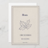 Geboren bloemkaart december feestdagenkaart (Voorkant / Achterkant)