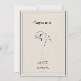 Geboren bloemkaart maand augustus feestdagenkaart