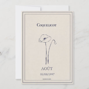 Geboren bloemkaart maand augustus feestdagenkaart