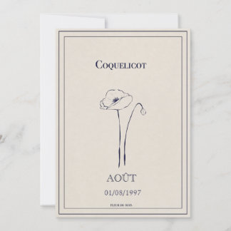 Geboren bloemkaart maand augustus feestdagenkaart