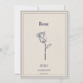 Geboren bloemkaart van juni roze feestdagenkaart