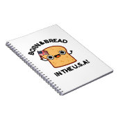 Geboren En Getogen In De VS Grappige Voedselspelin Notitieboek (Rechterzijde)