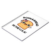 Geboren En Getogen In De VS Grappige Voedselspelin Notitieboek (Linkerzijde)