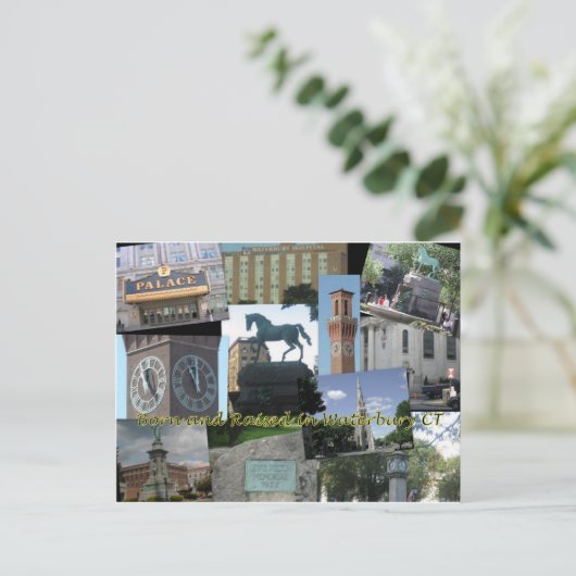 Geboren en getogen in Waterbury CT Briefkaart (Staand voorkant)