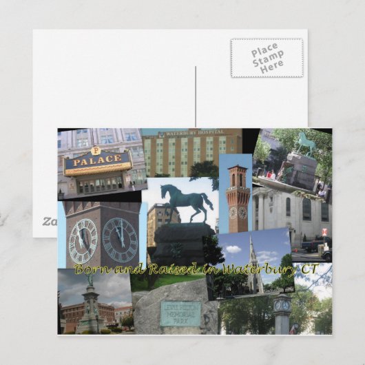 Geboren en getogen in Waterbury CT Briefkaart (Voorkant / Achterkant)