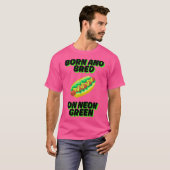 Geboren en getogen op Neon Green Chicago Relish Ch T-shirt (Voorkant volledig)