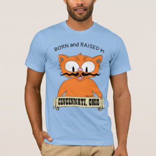 GEBOREN EN GEVESTIGD IN CINCINNATI, OHIO Mustache  T-shirt