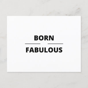 GEBOREN FABULEUS BRIEFKAART