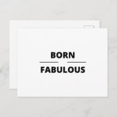 GEBOREN FABULEUS BRIEFKAART (Voorkant / Achterkant)