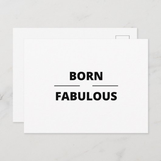 GEBOREN FABULEUS BRIEFKAART (Voorkant / Achterkant)