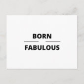 GEBOREN FABULEUS BRIEFKAART (Voorkant)