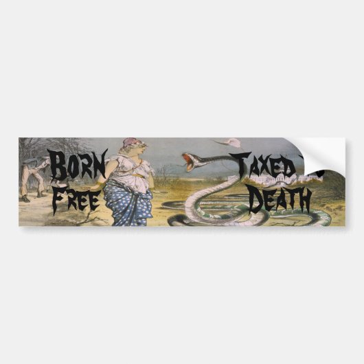 Geboren Gratis belast tot de dood Bumpersticker (Voorkant)