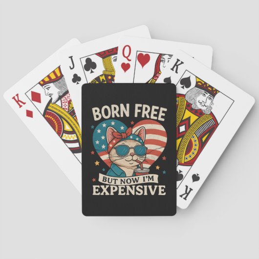 Geboren gratis, maar nu ben ik duur 4 juli pokerkaarten (Achterkant)