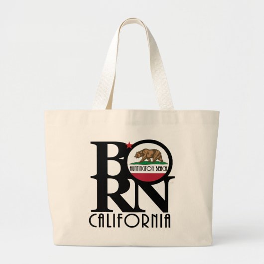 GEBOREN Huntington Beach Grote Tote Bag (Voorkant)