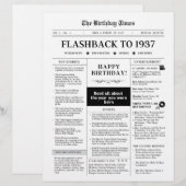 Geboren in 1937 Fun Newspaper zwart en wit (Voorkant / Achterkant)